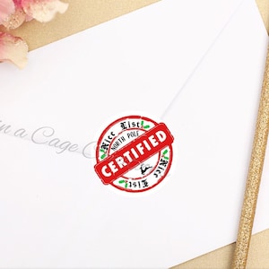 Nice List Certified Stickers - Set of 12 | North Pole Stickers | Gift Stickers and Labels | Christmas Gift Tags