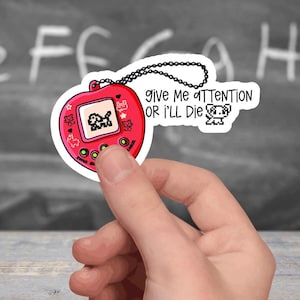 Millennial Digital Pet Sticker. Millennial Sticker. 90s Nostalgia Sticker. Funny Vinyl Sticker. Cute Laptop Sticker.