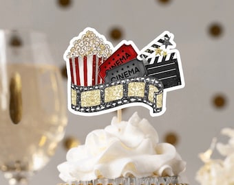 Movie Night Centerpiece Sticks Set of 5. Movie Night Decorations