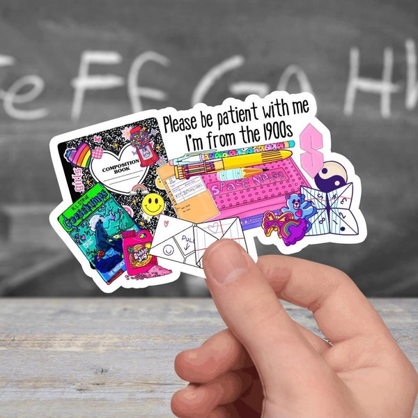 Millennial Back to School Sticker. Millennial Sticker. 90s Nostalgia Sticker. Funny Vinyl Sticker. Cute Laptop Sticker.