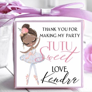 Personalized Ballerina Stickers. Ballerina Party Favors. Ballet Birthday Stickers.