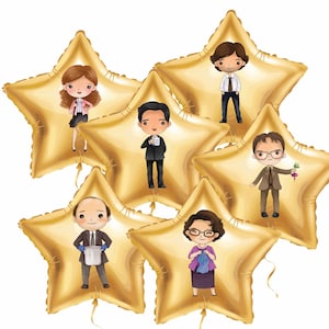 Office Inspired Balloon Stickers - Set of 6 Stickers. The Office Party Decorations. The Office Party Ideas.