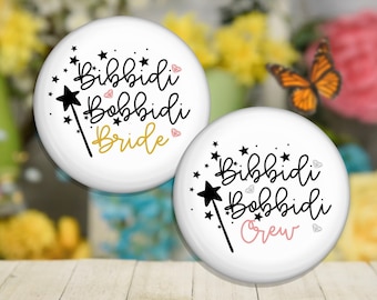 Cinderella Bachelorette Party Buttons. Princess Theme. Bachelorette Party Accessories. Cinderella Bridal Shower. I Do Crew.