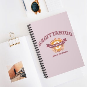 Sagittarius University Spiral Notebook, Astrology Journal, Zodiac Stationery Gift, Astrology Notepad, Back to School Supplies
