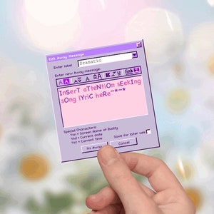 Away Message Sticker. 90s Nostalgia Sticker. Funny Vinyl Sticker.