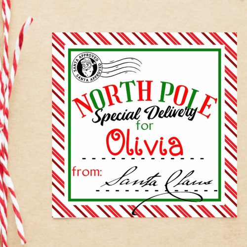 Personalized Santa Claus Gift Tags Christmas Gift Labels Etsy