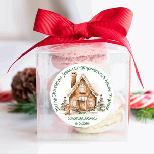 Personalized Gingerbread Christmas Stickers. Christmas Envelope Stickers. Christmas Gift Stickers.