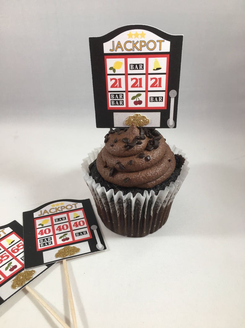 Slot Machine Cupcake Toppers. Casino Theme. Vegas Theme