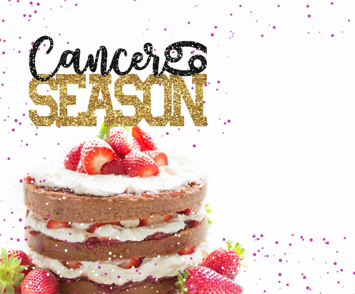 Cancer Season Cake Topper. Zodiac Cake Topper. Zodiac Birthday Etsy