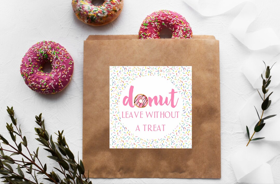Donut Stickers. Donut Leave Without a Treat. Party Favor - Etsy