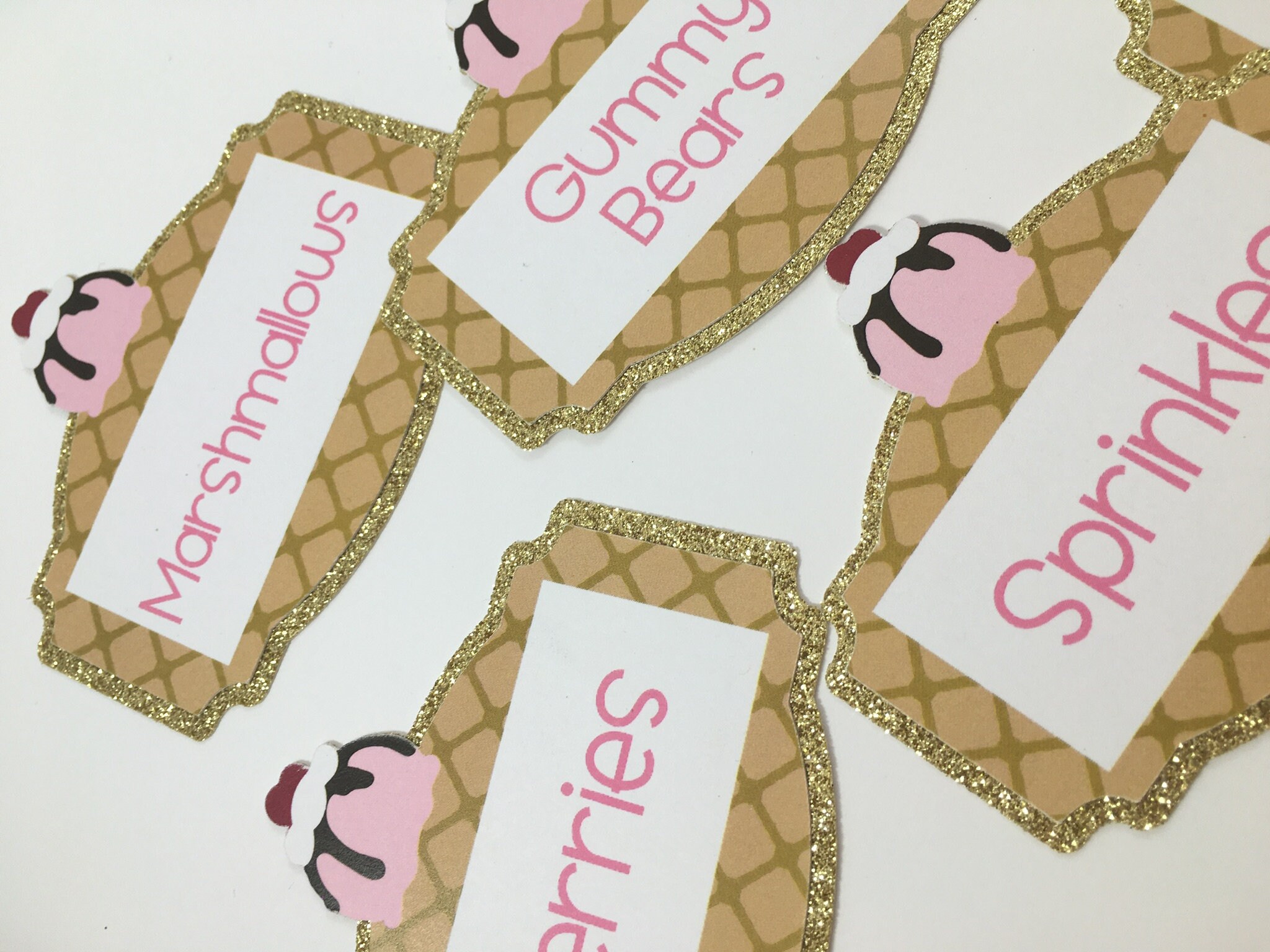 Ice Cream Cone Food Labels Set of 6. Food Labels. Candy Etsy