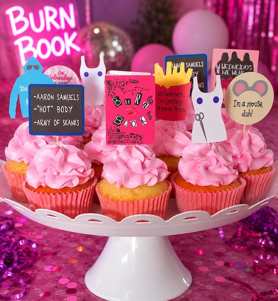 Mean Girls Cupcake Toppers - Set of 12. Mean Girls Theme Decorations. Mean Girls Party.