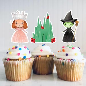 Wicked Witch Cupcake Toppers - Digital Download, Printable Party Decor