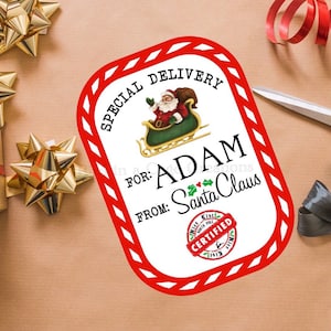 Personalized Special Delivery North Pole Stickers - Set of 8 | Christmas Gift Labels | Gift Stickers | Santa Delivery Labels