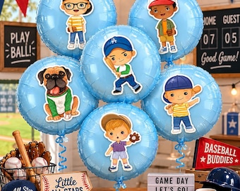 Sandlot Inspired Balloon Stickers - Set of 6. Baseball Party Decorations. Baseball Birthday Ideas.