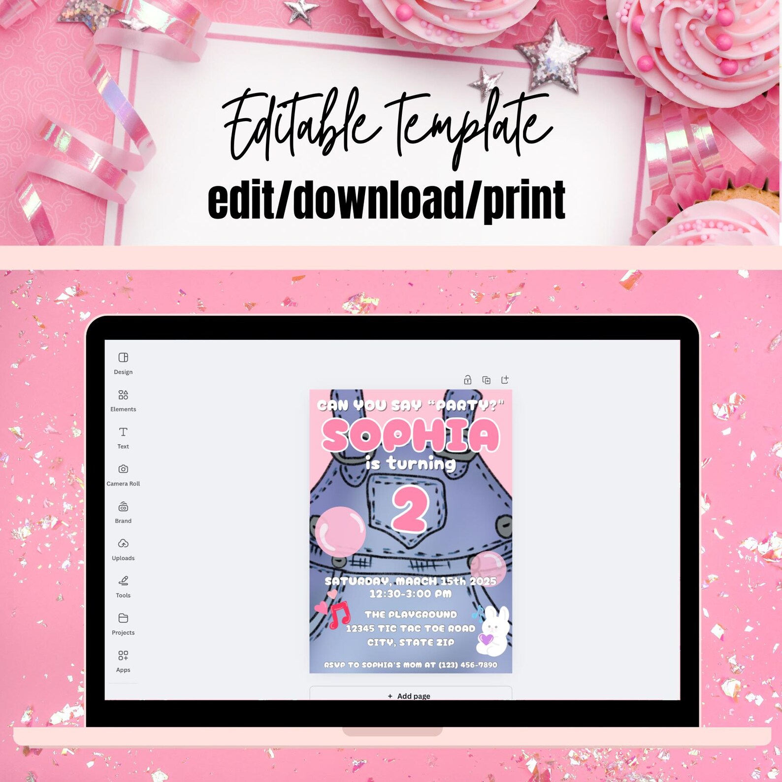 Rachel623 Editable Ms Rachel Inspired Birthday Invitation Template. Kids Party ...