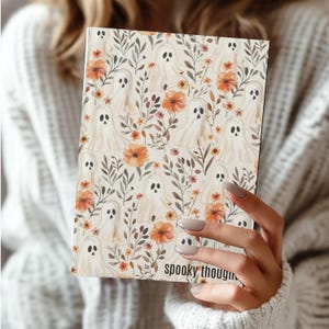 Ghost Hardcover Journal, Spooky Thoughts Notebook, Writers Gift, Gothic Journal - Matte, Cute Ghost Diary, Halloween Stationery, Hardcover