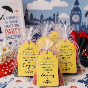 Poppins Party Favor Tags. Mary Poppins Theme. Gift Tags. Party Favors. image 1
