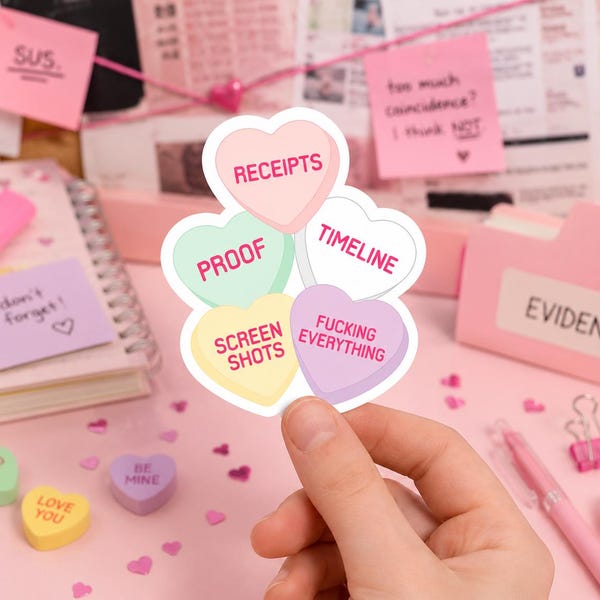 RHOSLC Funny Heart Sticker | Sarcastic Valentine Sticker | Pop Culture Humor Sticker | Waterproof Vinyl