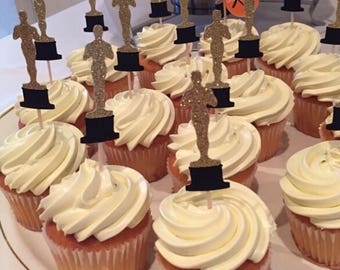 Award Show Party Cupcake Toppers. Hollywood Theme. Movie Theme. Movie Party Decor.