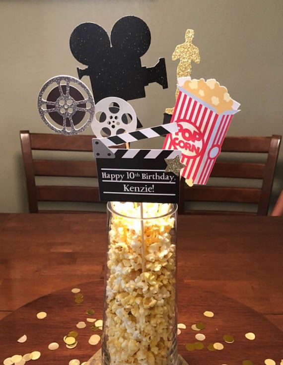 Movie Night Centerpiece Sticks Set of 5. Movie Night Decorations. Hollywood  Theme. Table Decorations. 