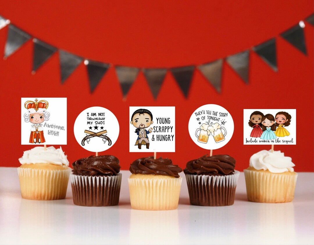Hamilton Cupcake Toppers Set of 12. Hamilton Party Theme. Etsy