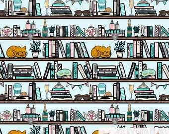 Breakfast at Tiffany’s Inspired Bookshelf Seamless Pattern 300 DPI PNG Download for Digital Paper Bookish Book Lovers - License Included