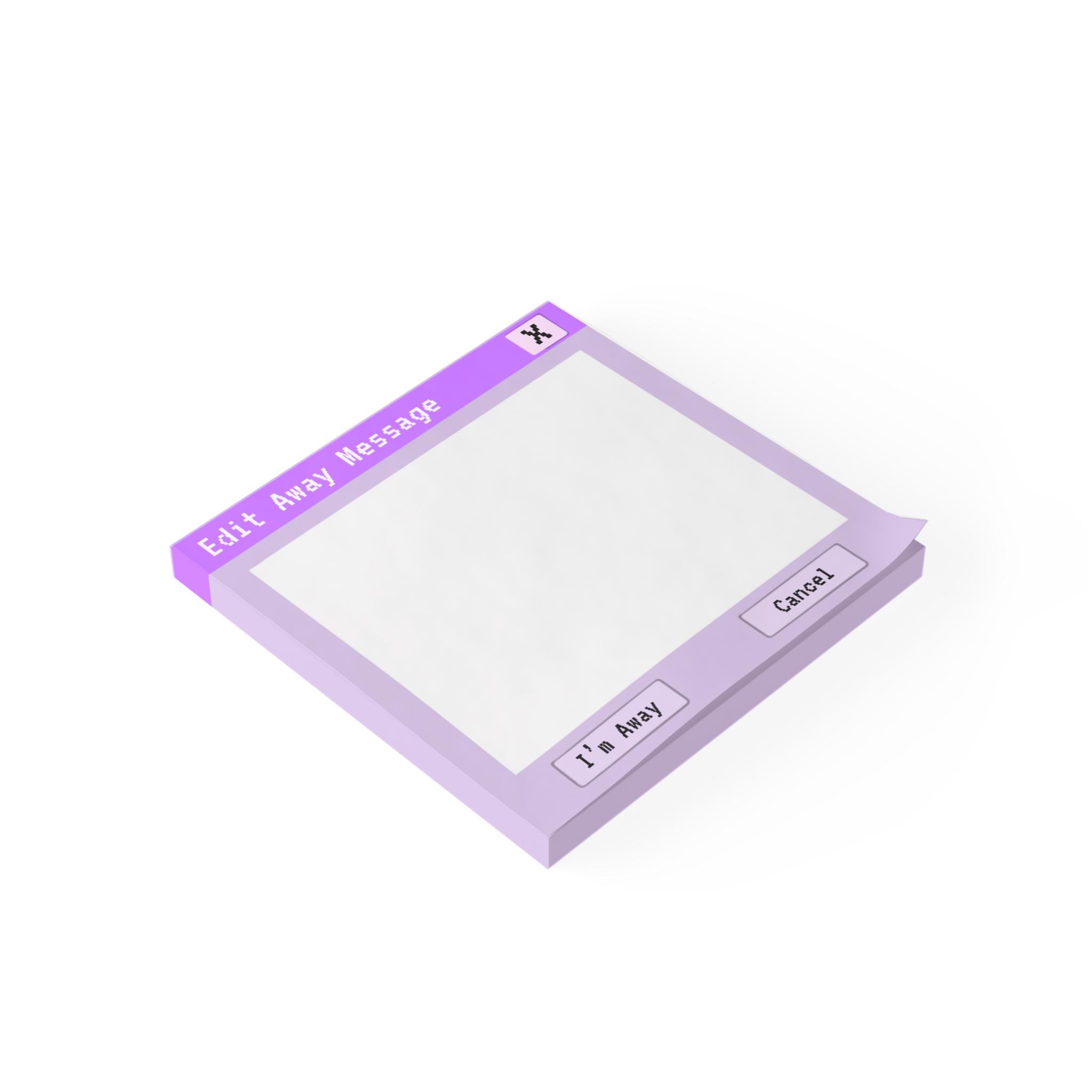 Y2k Notes Millennial Y2K Away Message Post It Notes | Purple Retro Computer ...