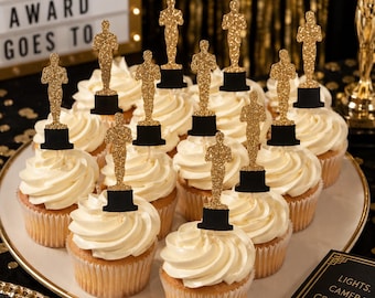 Award Show Party Cupcake Toppers. Hollywood Theme. Movie Theme. Movie Party Decor.