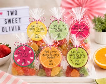 Fruit Slice Party Favor Tags. Tutti Frutti Birthday Party. Second Birthday. Fruit Theme. Two-tti Frutti Party Tags.