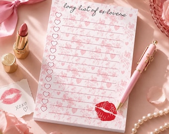 Bloc-notes rigolos avec post-it, fournitures de bureau pour la Saint-Valentin, bloc-notes « Longue liste d'ex amoureux », joli cadeau pour elle, ensemble de papeterie