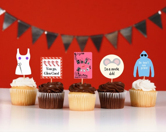 Mean Girls Cupcake Toppers - Set of 12. Mean Girls Theme Decorations. Mean  Girls Party.