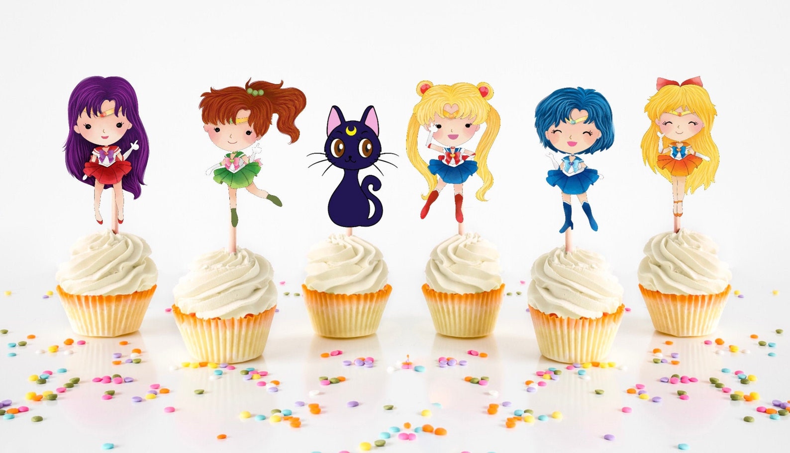 Sailor Moon Inspired Cupcake Toppers Set of 12. Sailor Moon | Etsy