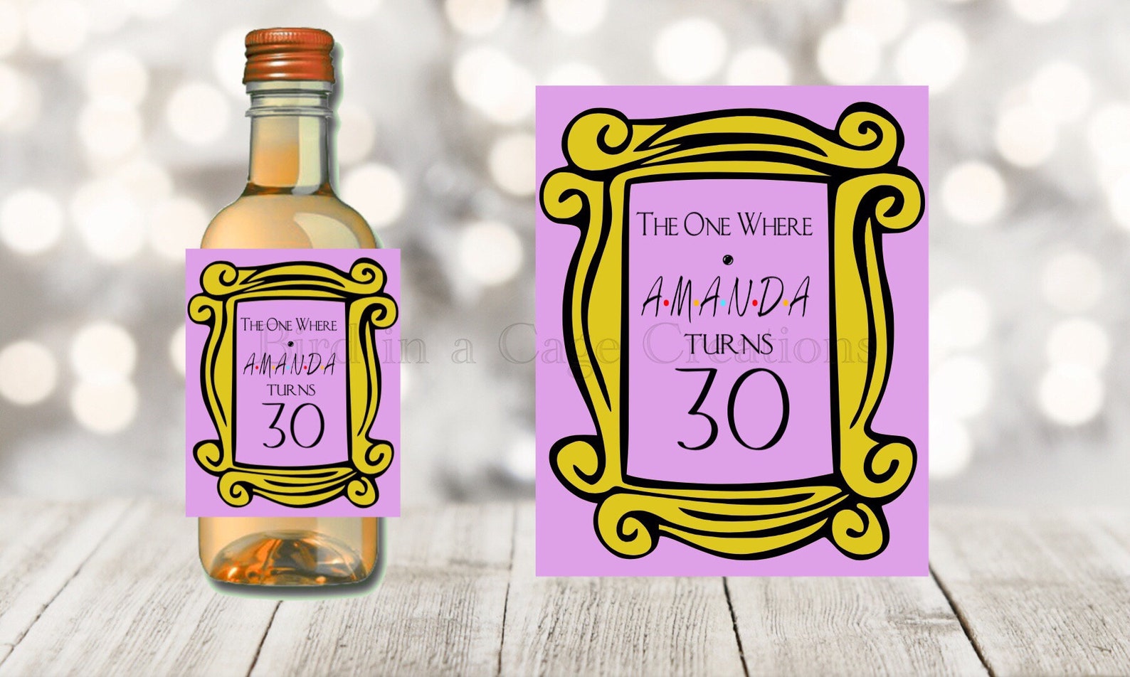 Friends Mini Wine Bottle Labels. Birthday Party Favors. Etsy