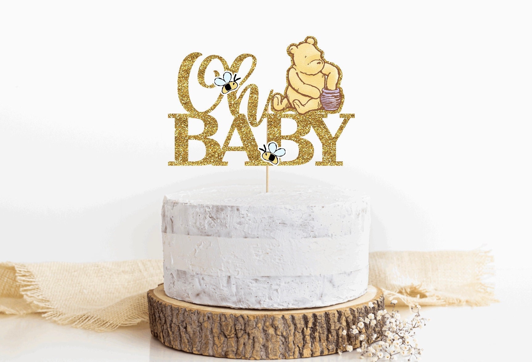  MEMOVAN Winnie Cake Topper Welcome Oh Baby Acrylic
