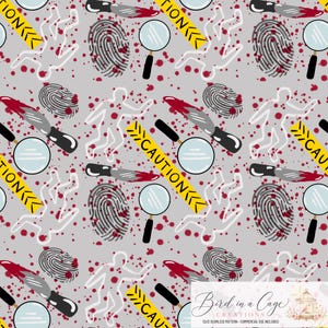 True Crime Seamless Pattern 300 DPI PNG Download Cute Digital Paper - License Included