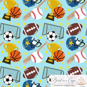 Patrón deportivo popular sin costuras, descarga PNG de 300 DPI, papel digital con diseño de niño adorable - Licencia incluida