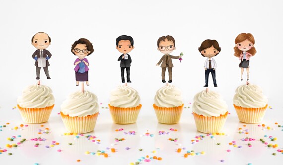 Office Inspired Cupcake Toppers - Set of 12. The Office Party Decorations. The Office Party Ideas.