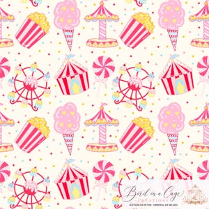Karneval Musterdesign 300 DPI PNG Download Süßer Rosa Zirkus Digitales Papier - Lizenz inklusive