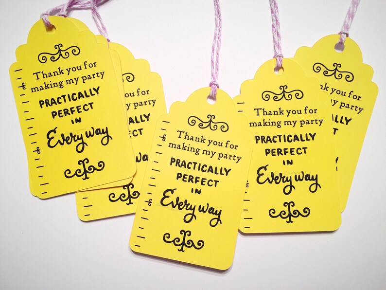 Poppins Party Favor Tags. Mary Poppins Theme. Gift Tags. Party Favors. image 3