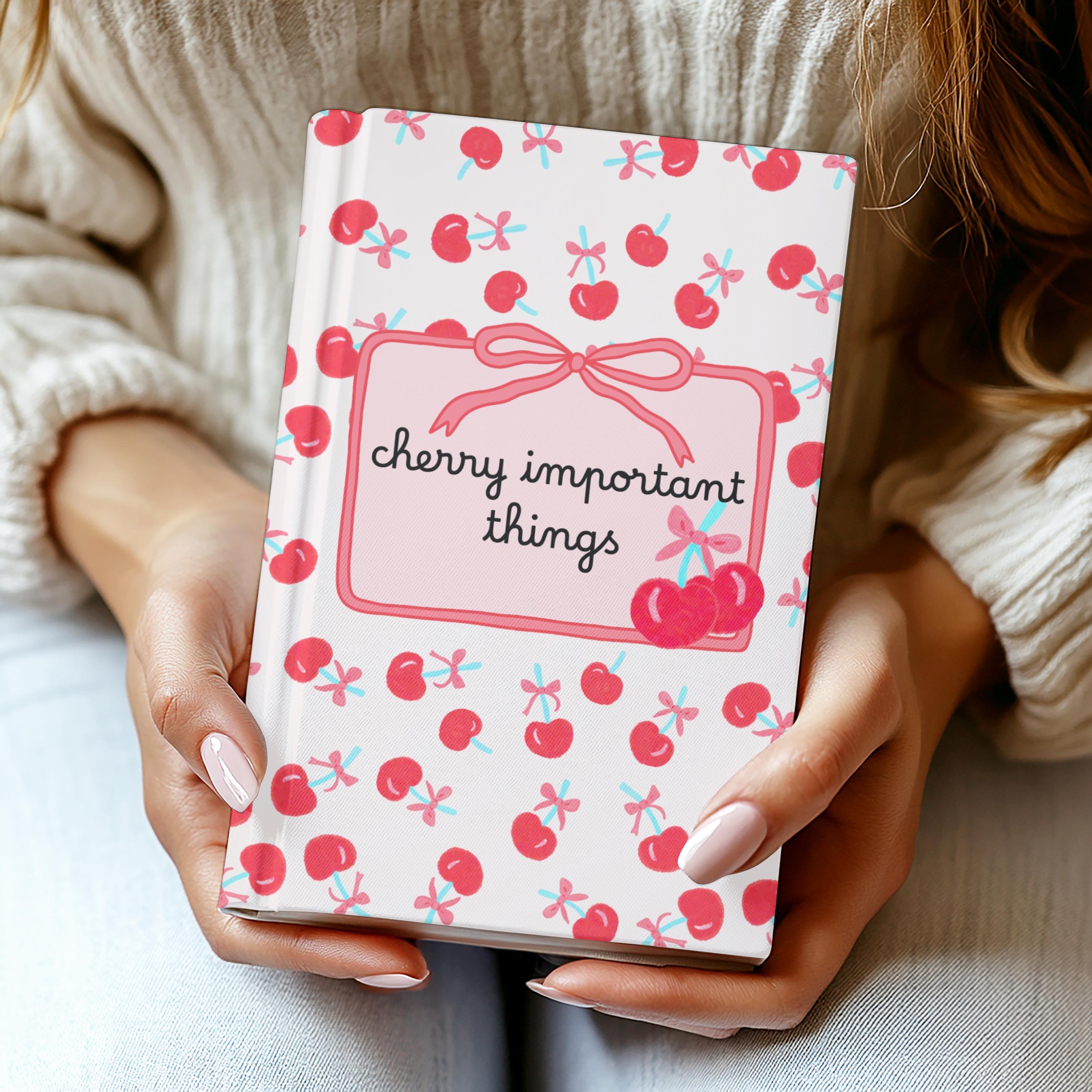 Cherry Notebook Journal | Cute Kawaii Cherry Pattern Hardback