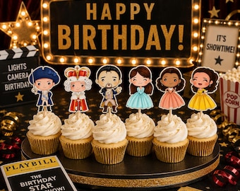 Hamilton Inspired Cupcake Toppers - Set of 12.
