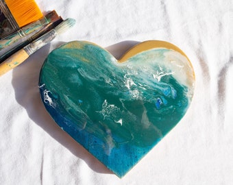 Sunshine - Love Heart - Resin Art- Painting - Anniversary Gift - Wedding Gift - Mother's Day Gift - Valentine's Day Gift