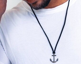 Anchor Cord Necklace - Etsy