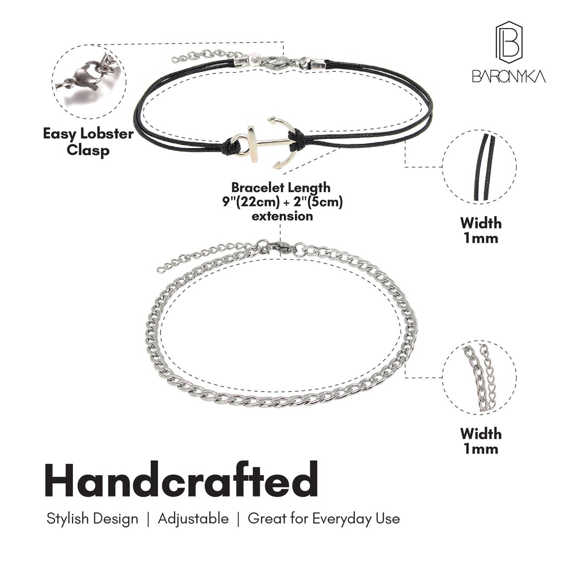 Mens Anklets Set Mens Silver Anklets Silver Anklets Mens Etsy