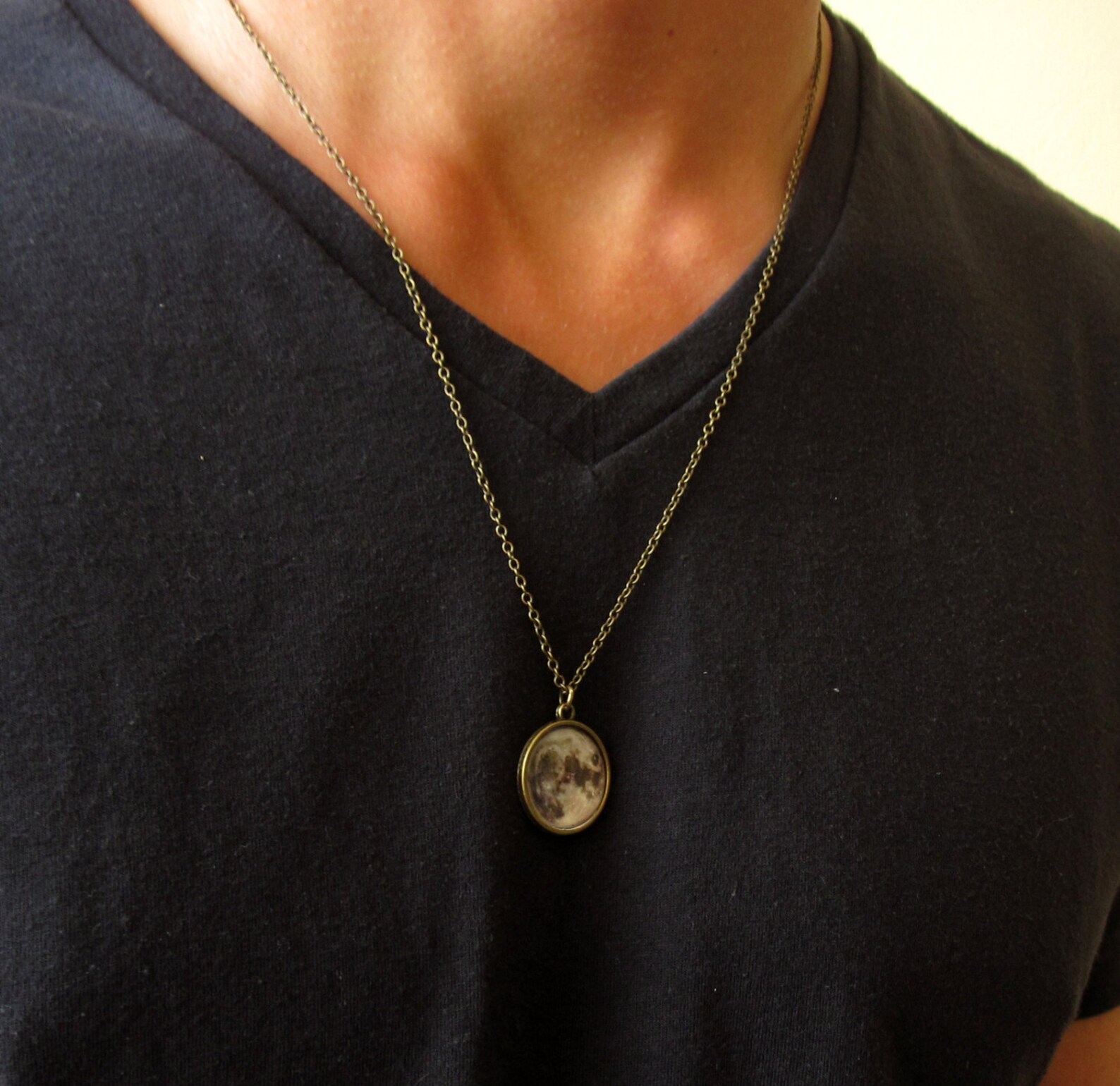Moon Necklace Mens Necklace Necklace For Guy Men's Etsy