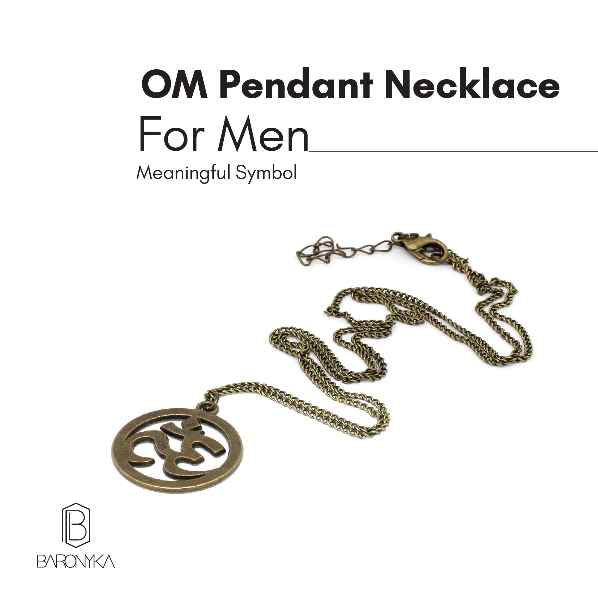 Mens Bronze Om Necklace Yoga Necklace Om Jewelry Etsy