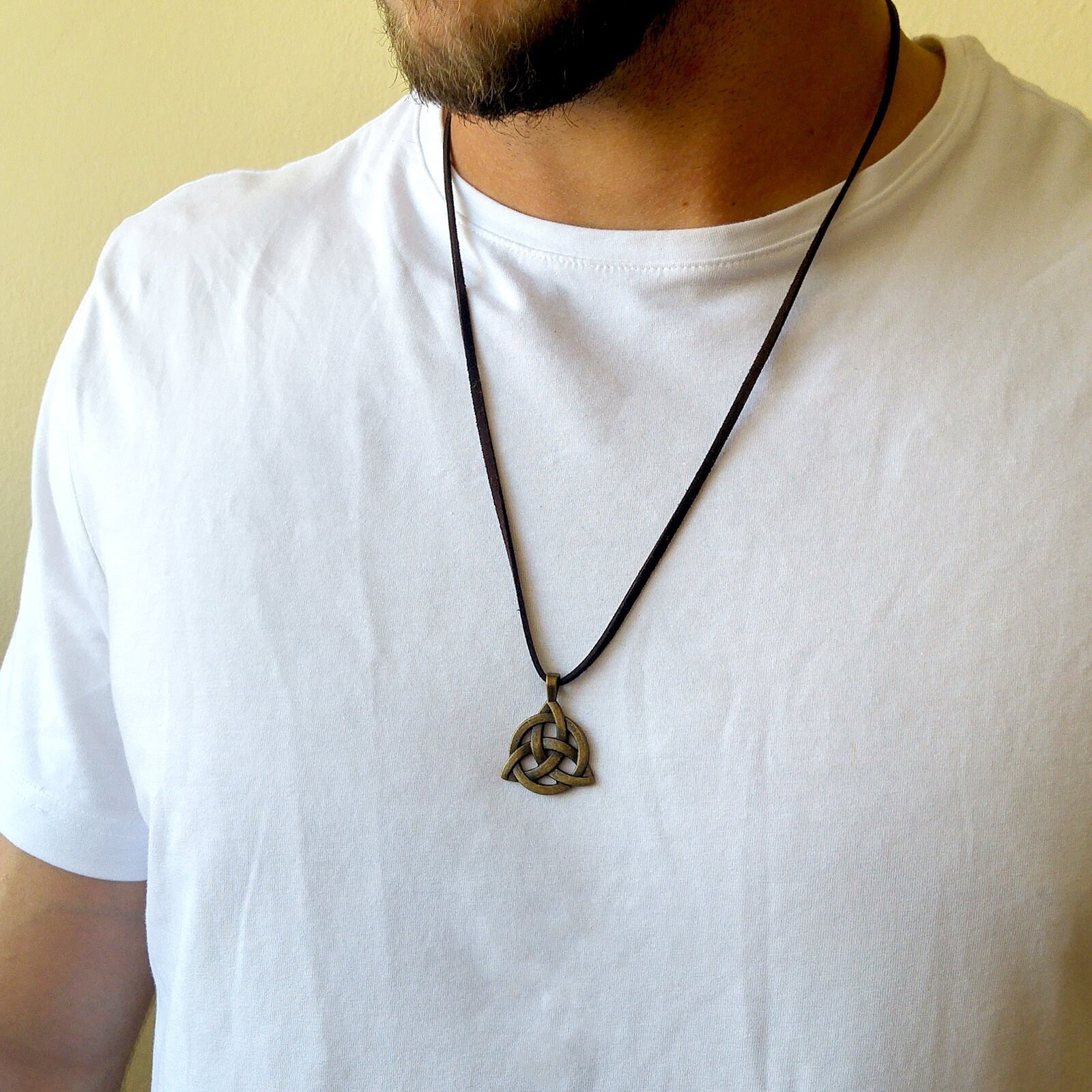 Mens Bronze Celtic Knot Necklace Men's Bronze Necklace Etsy