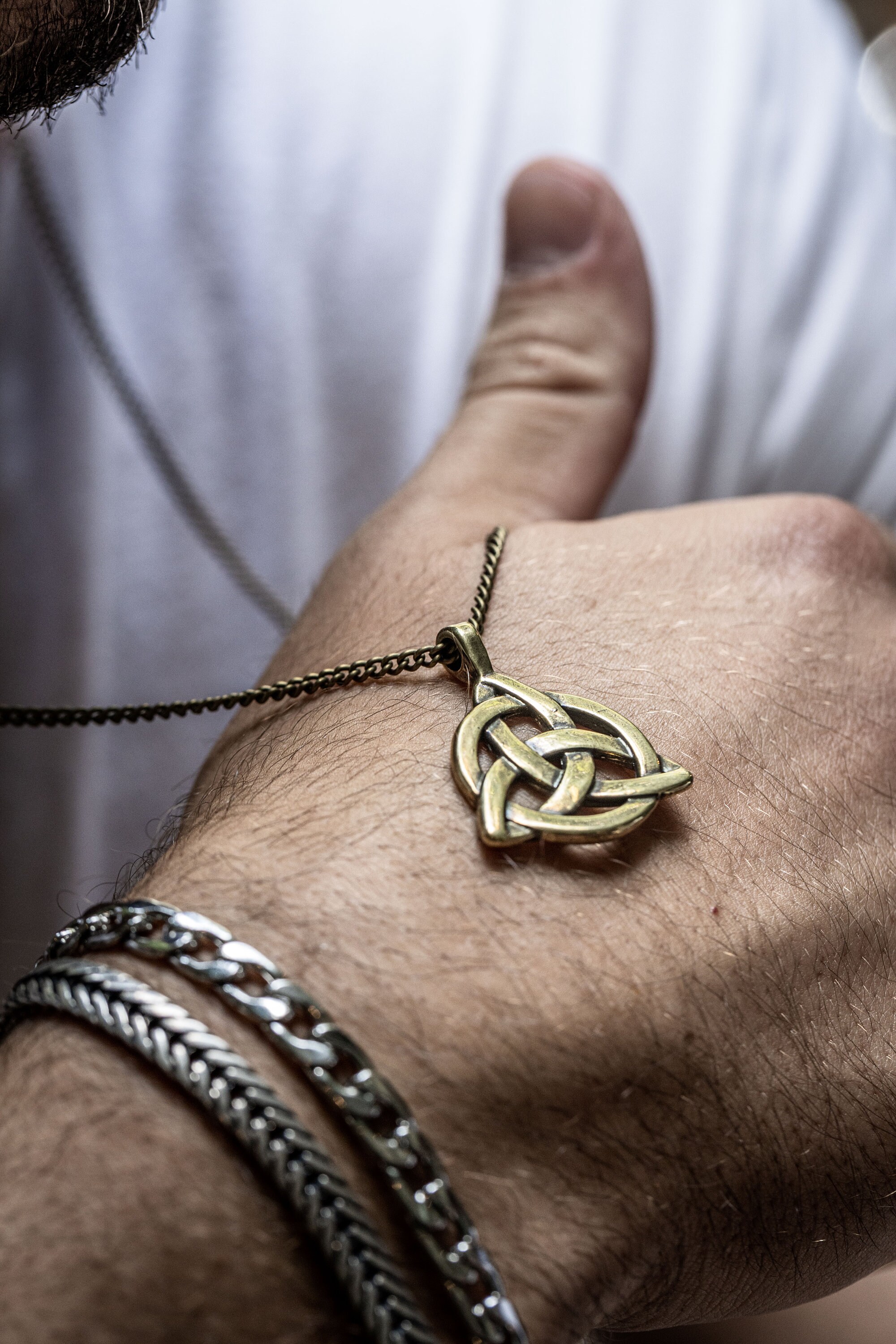 Bronze Celtic Knot Necklace Celtic Jewelry Mens Necklace | Etsy