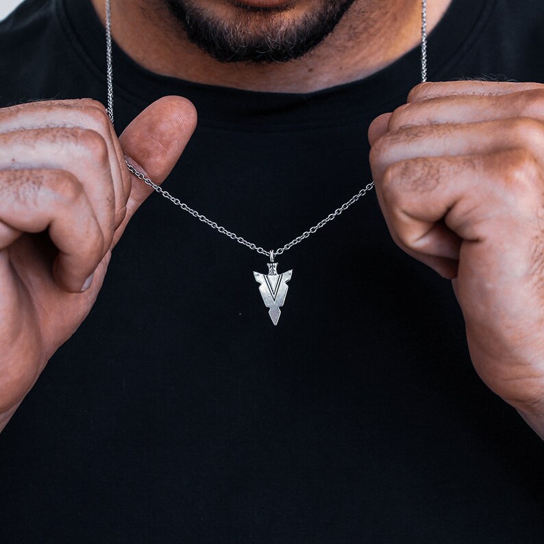 Men's Arrowhead Necklace Archery Necklace Arrowhead Etsy